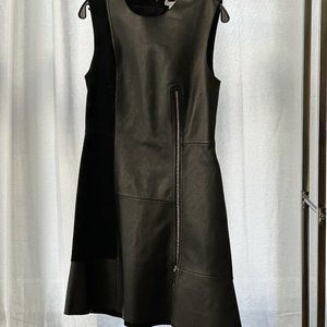 NEW Alexander Wang Leather & Suede Paneled Zipper Dress